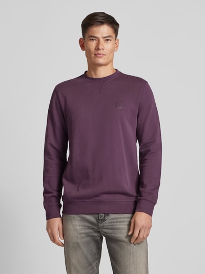 BOSS Orange Sweatshirt mit Label-Stitching Modell 'Westart' Purple 4