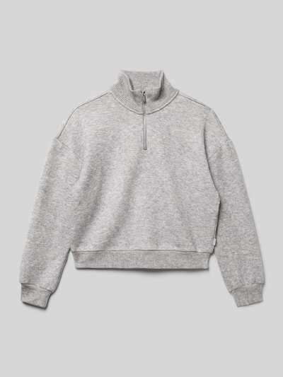 Garcia Sweatshirt mit Stehkragen Mittelgrau Melange 1