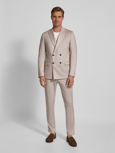 DIGEL Spodnie do garnituru o kroju slim fit z kieszeniami z tyłu model ‘Ano’ Beżowy 1