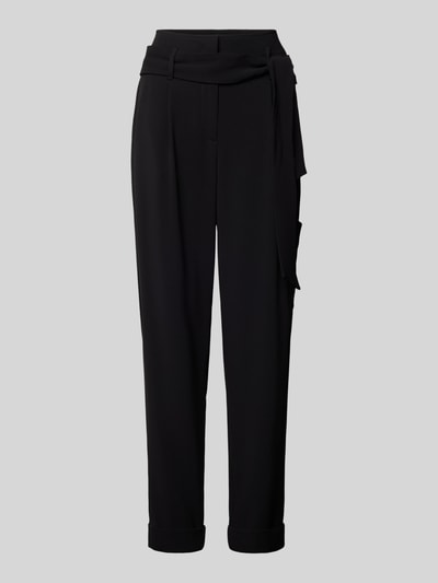 Marc Cain Tapered Fit Stoffhose mit Bindegürtel Black 2