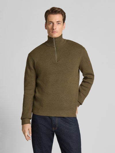 Jack & Jones Premium Schipperstrui met labeldetail, model 'MILANO' Middenbruin - 4