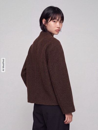 Jake*s Collection Regular fit blouson met dubbele knoopsluiting Chocoladebruin - 3
