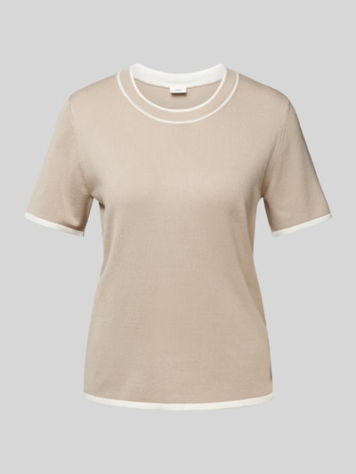 s.Oliver BLACK LABEL Regular Fit T-Shirt in Feinstrick-Optik Sand 2