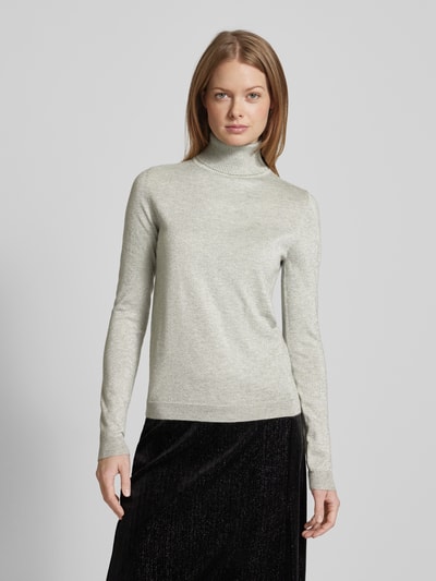 Vero Moda Shaped Fit Rollkragenpullover mit Glitzer-Effekt Modell 'HAPPYSHINE' Hellgrau 4