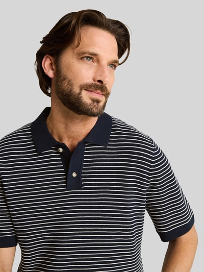 Tom Tailor Regular Fit Poloshirt aus einer Baumwolle in Strickoptik Marine 3