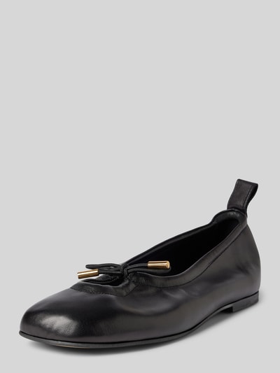 ALOHAS Ballerinas aus Leder mit Schleifen-Applikation Modell 'ROSALIND' Black 1