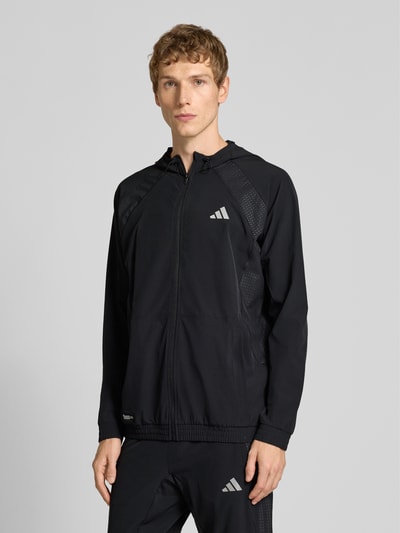 adidas Training Sweatjack met logoprint en capuchon Zwart - 4