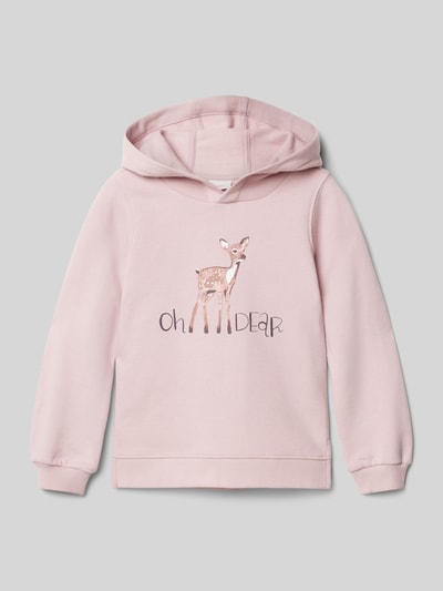 s.Oliver RED LABEL Regular Fit Hoodie mit Glitzerprint Hellrosa 1