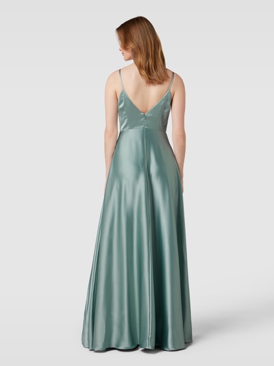 Jake*s Cocktail Abendkleid mit V-Ausschnitt Oliv Melange 5