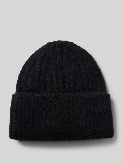 American Vintage Beanie mit Strukturmuster und Alpaka-Anteil Modell 'EAST' Black 1