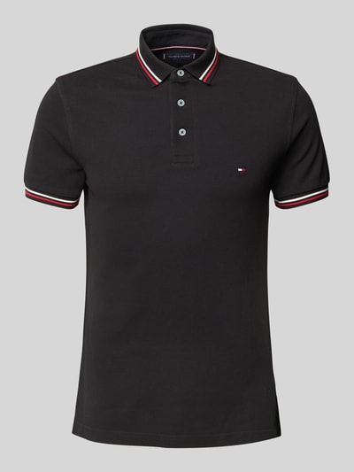 Tommy Hilfiger Slim Fit Poloshirt mit Logo-Stitching Black 2