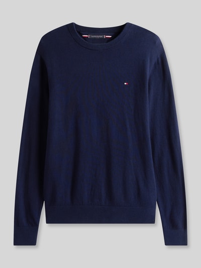 Tommy Hilfiger Sweter o kroju regular fit z mieszanki bawełny i kaszmiru Granatowy 2
