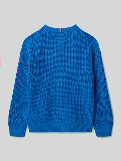 Tommy Hilfiger Teens Regular fit gebreide pullover van katoenmix Koningsblauw - 3