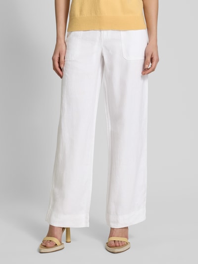 Lauren Ralph Lauren Loose Fit Leinenhose mit Eingrifftaschen Weiss 4