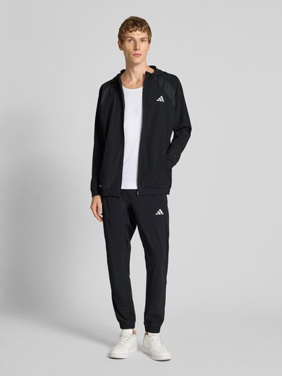 adidas Training Sweatjack met logoprint en capuchon Zwart - 1