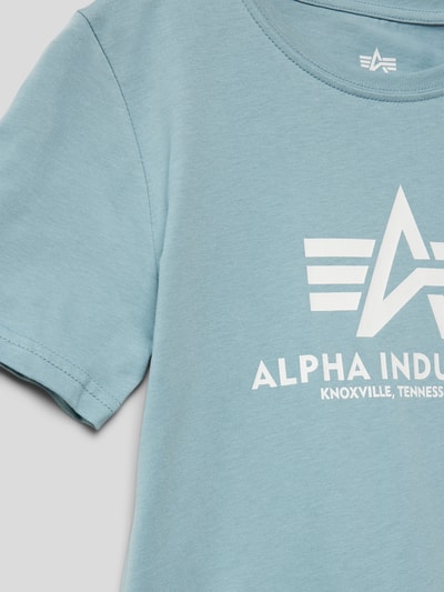 Alpha Industries T-Shirt mit Label-Print Modell 'Basic' Bleu 2