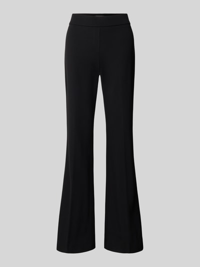 Produktfoto, schwarze Regular Fit Schlaghose aus Viskose-Mix Modell 'NANOU' von SEDUCTIVE, Damen Schlaghose, glatte Textur.