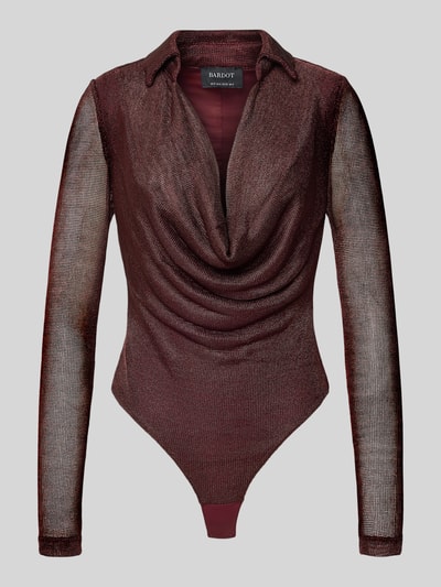 Bardot Body aus Viskose-Mix mit Umlegekragen Modell 'LOREL' Bordeaux 2