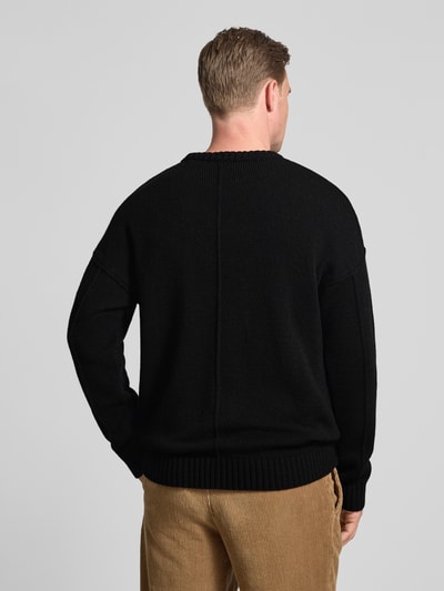 Drykorn Strickpullover mit überschnittenen Schultern Modell 'MALIO' Black 5