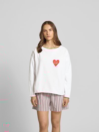 Juvia Longsleeve mit Motiv-Print Weiss 4