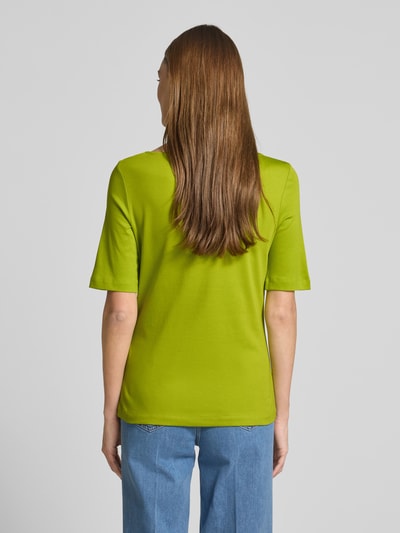 Christian Berg Woman T-shirt z dekoltem w łódkę Jabłkowozielony 5