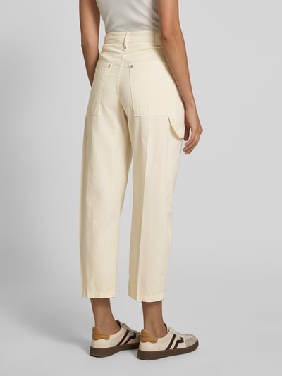 DRYKORN Spodnie o kroju tapered fit z fakturowanym wzorem model ‘QUALIFY’ Écru 5