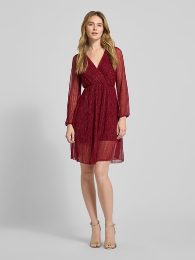 ZABAIONE Minikleid mit V-Ausschnitt Bordeaux 1