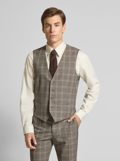 MCNEAL Kamizelka o kroju slim fit z lamowanymi kieszeniami Średniobrązowy 4