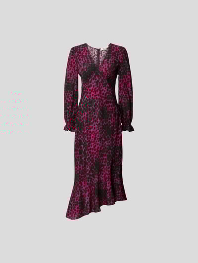 Diane von Furstenberg Midikleid mit Allover-Muster Pink meliert 2