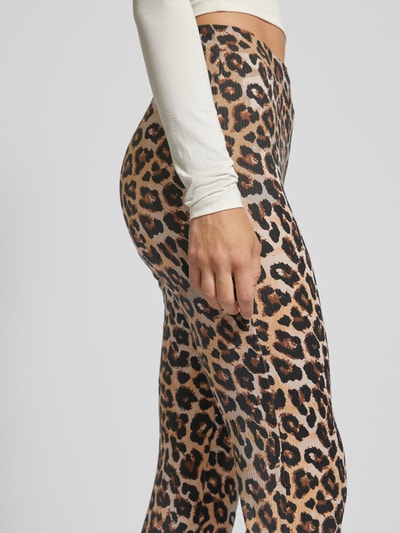 Noisy May Flared stoffen broek met dierenprint, model 'PASA' Zwart - 3