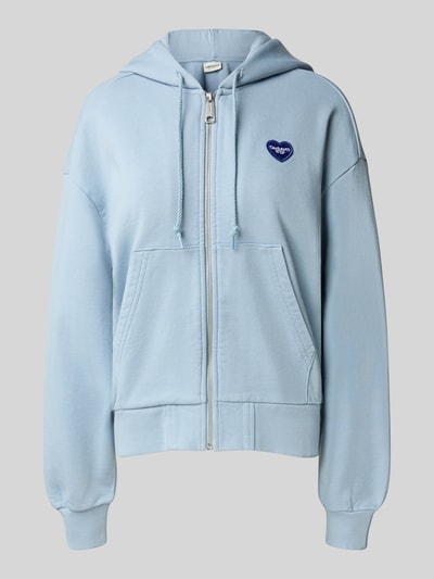 Carhartt Work In Progress Sweatjacke mit Label-Stitching Hellblau 2