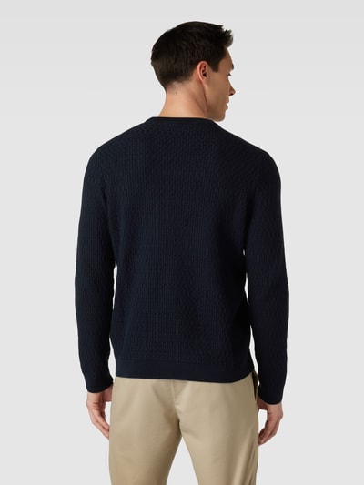 JOOP! Collection Gebreide pullover met structuurmotief, model 'Fabion' Marineblauw - 5