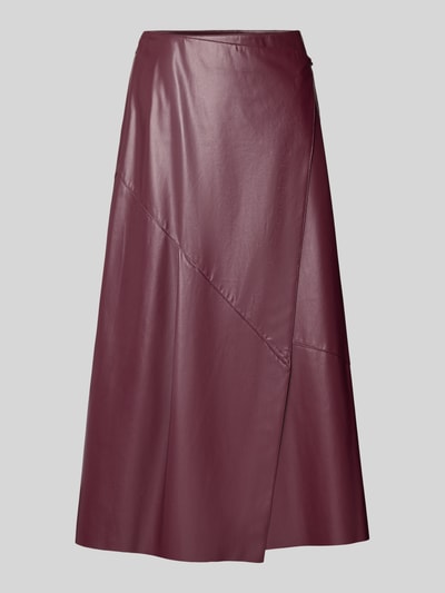 Oui Midirock in Leder-Optik im asymmetrischen Design Bordeaux 2