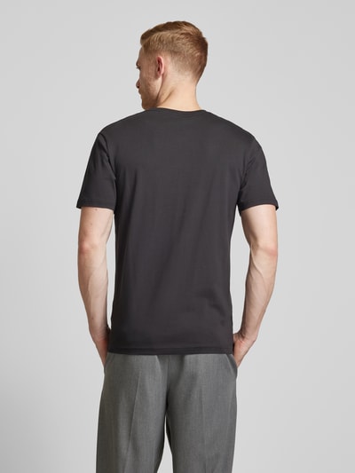 RAGMAN T-shirt met geribde V-hals Zwart - 5