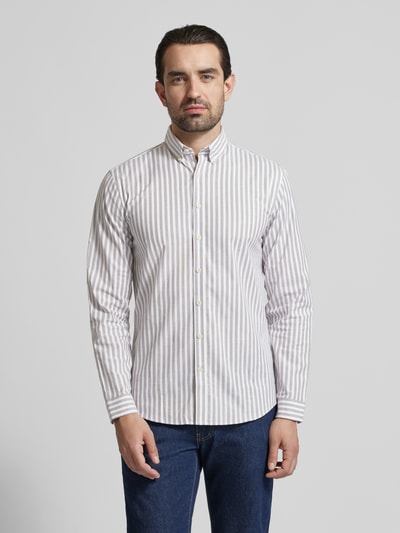 Lindbergh Relaxed Fit Freizeithemd mit Button-Down-Kragen Dunkelgrau 4