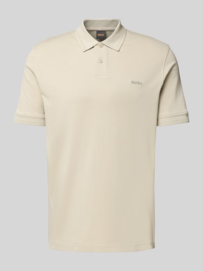 BOSS Orange Regular Fit Poloshirt mit Label-Stitching Modell 'Interlock' Sand 2