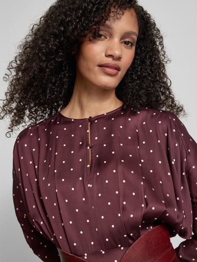 Jake*s Collection Maxi-jurk met druppelvormige hals Aubergine - 3