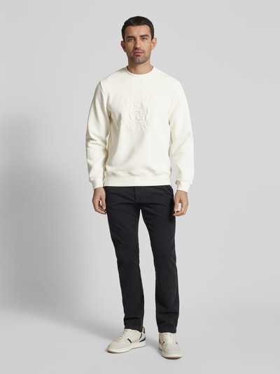 Lacoste Sweatshirt mit Label-Stitching Offwhite 1