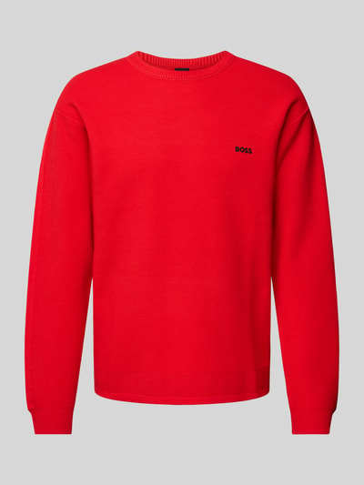 BOSS Green Pullover met structuurmotief, model 'Rartic' Kersenrood - 2