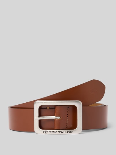 Tom Tailor Pasek skórzany w jednolitym kolorze model ‘EVE’ Koniakowy 1