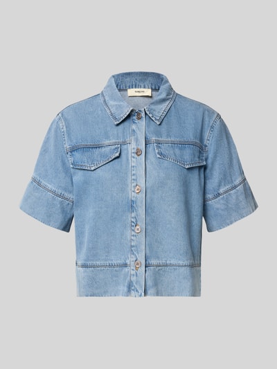 Produktfoto, Boxy Fit Jeansbluse mit Brusttaschen Modell 'LAIKA' von SUNCOO PARIS aus Lyocell-Baumwoll-Mix in hellem Jeansblau
