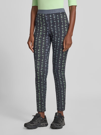 Marc Cain Slim Fit Hose mit Logo-Detail Rauchblau 4