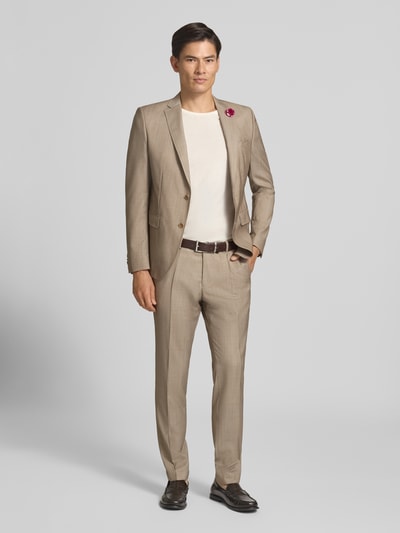 CG – CLUB of GENTS Slim Fit 2-Knopf-Sakko aus Schurwoll-Elasthan-Mix Beige 1