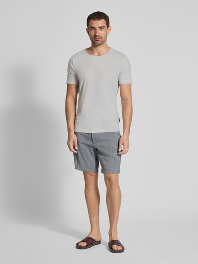 JOOP! Jeans T-Shirt mit geripptem Rundhalsausschnitt Modell 'Cesare' Hellgrau 1