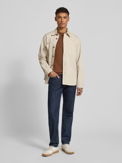 SELECTED HOMME Kurtka koszulowa o kroju regular fit z czystej bawełny model ‘TRAVIS’ Złamany biały 1