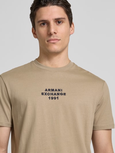 ARMANI EXCHANGE Regular fit T-shirt van puur katoen Beige - 3