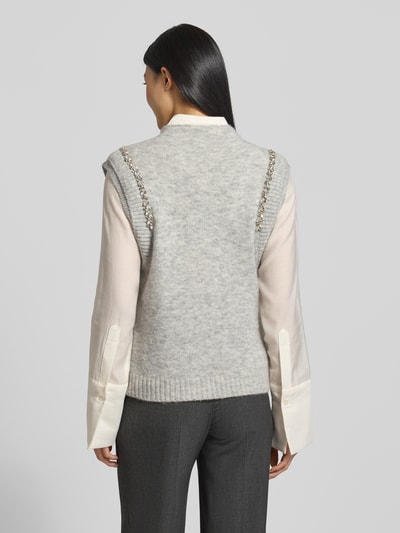 Copenhagen Muse Pullunder mit Ziersteinbesatz Modell 'IBRA' Hellgrau Melange 5