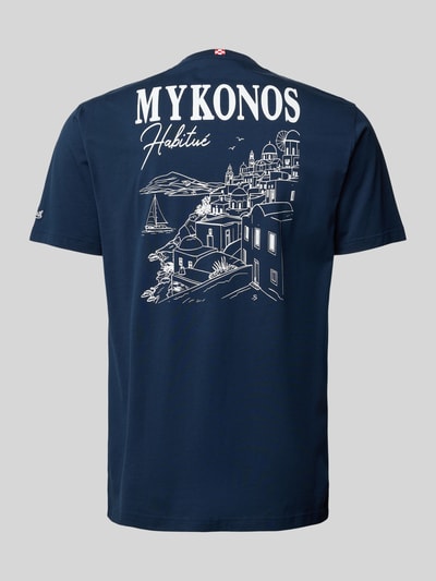 MC2 Saint Barth T-shirt met statementprint, model 'MYKONOS LINE 61' Marineblauw - 3