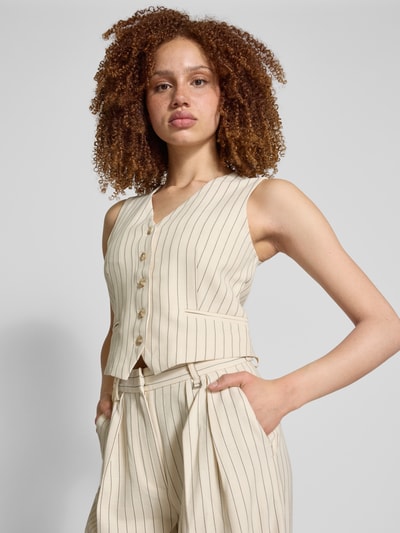 LeGer by Lena Gercke Gilet met paspelzakken en V-hals Beige - 3