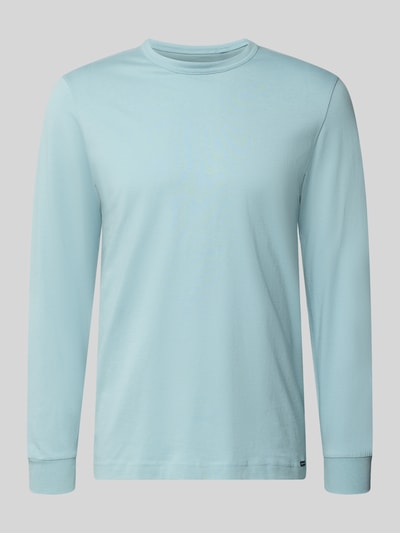 Produktfoto, Regular Fit Langarmshirt aus reiner Baumwolle van Tom Tailor, look: effen, pasvorm: regular fit, applicatie: labelpatch, ronde hals, mouwvorm: lange mouw, materiaalverwerking: jersey, materiaal: puur katoen